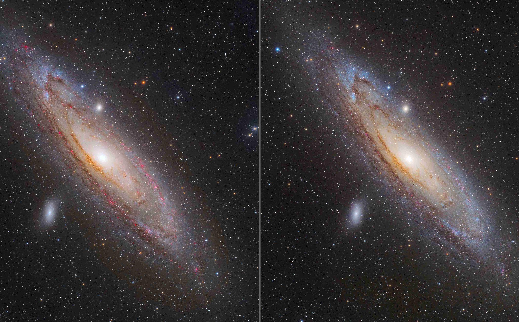 Comparison M31  LHRGB - LRGB